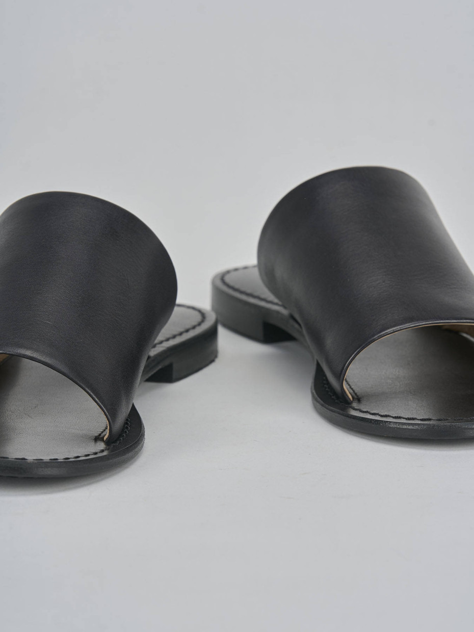 Ciabatte tacco 1cm pelle nero