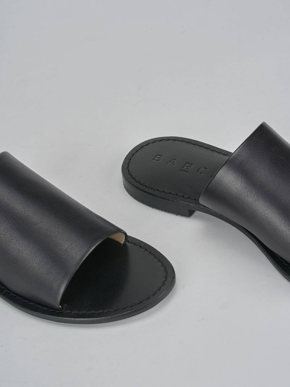Ciabatte tacco 1cm pelle nero
