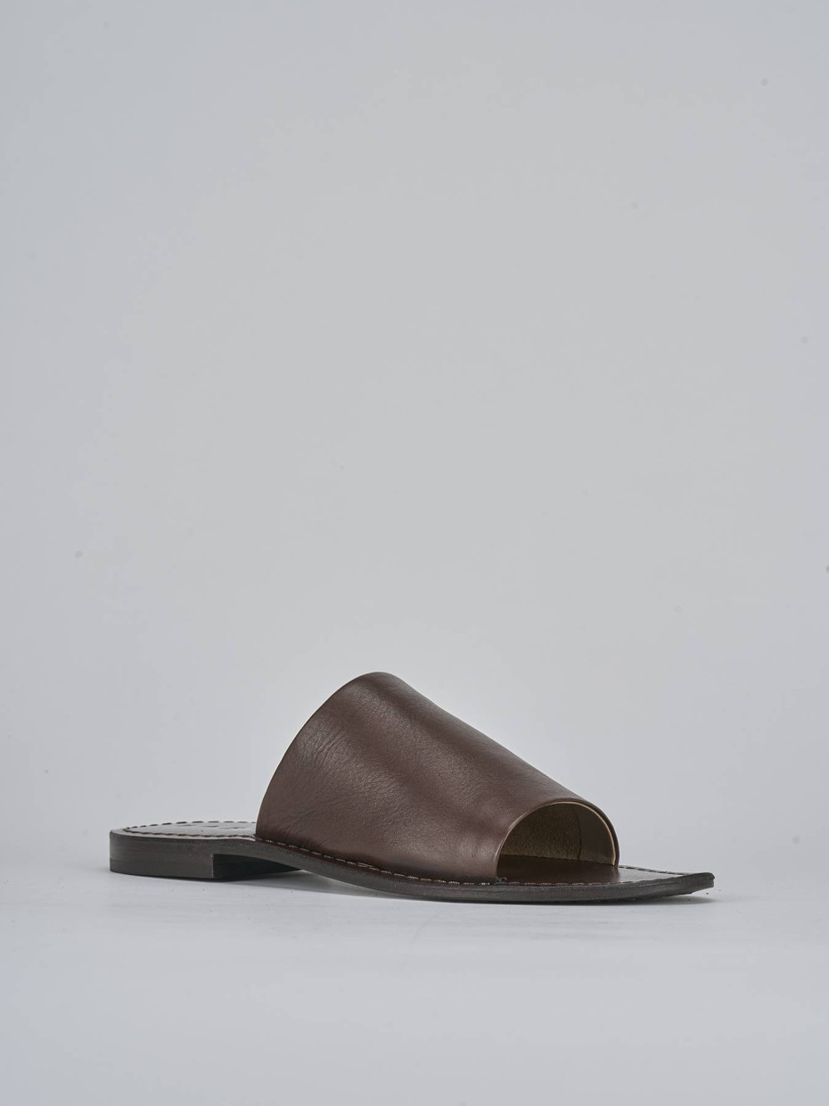 Ciabatte tacco 1cm pelle testa
