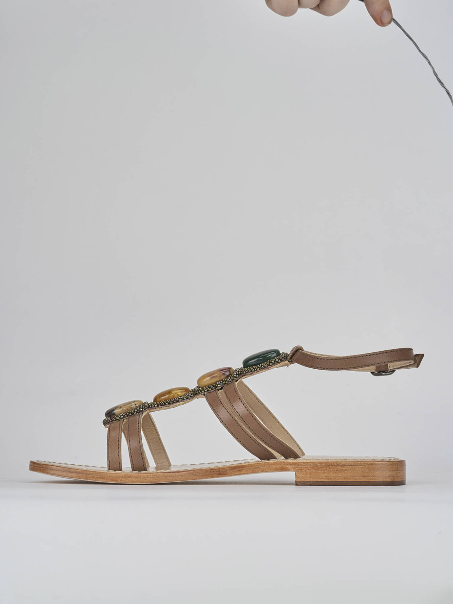 Sandali tacco 1cm pelle testa