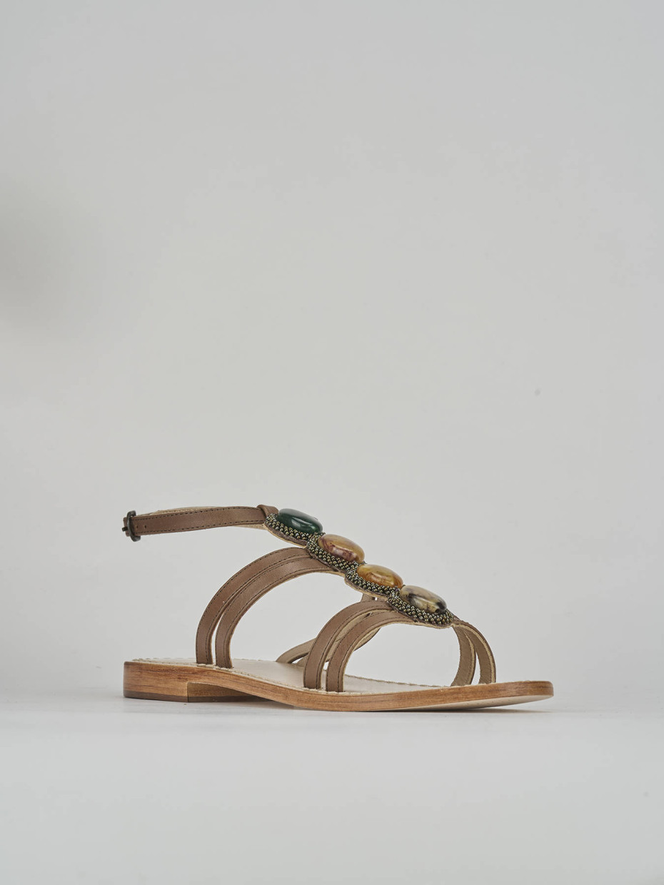Sandali tacco 1cm pelle testa