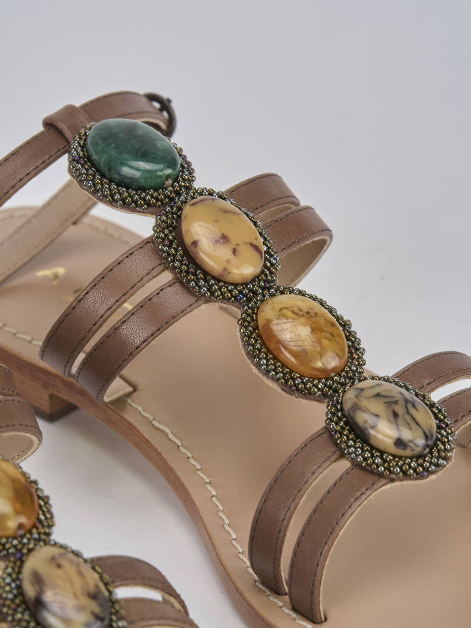 Sandali tacco 1cm pelle testa