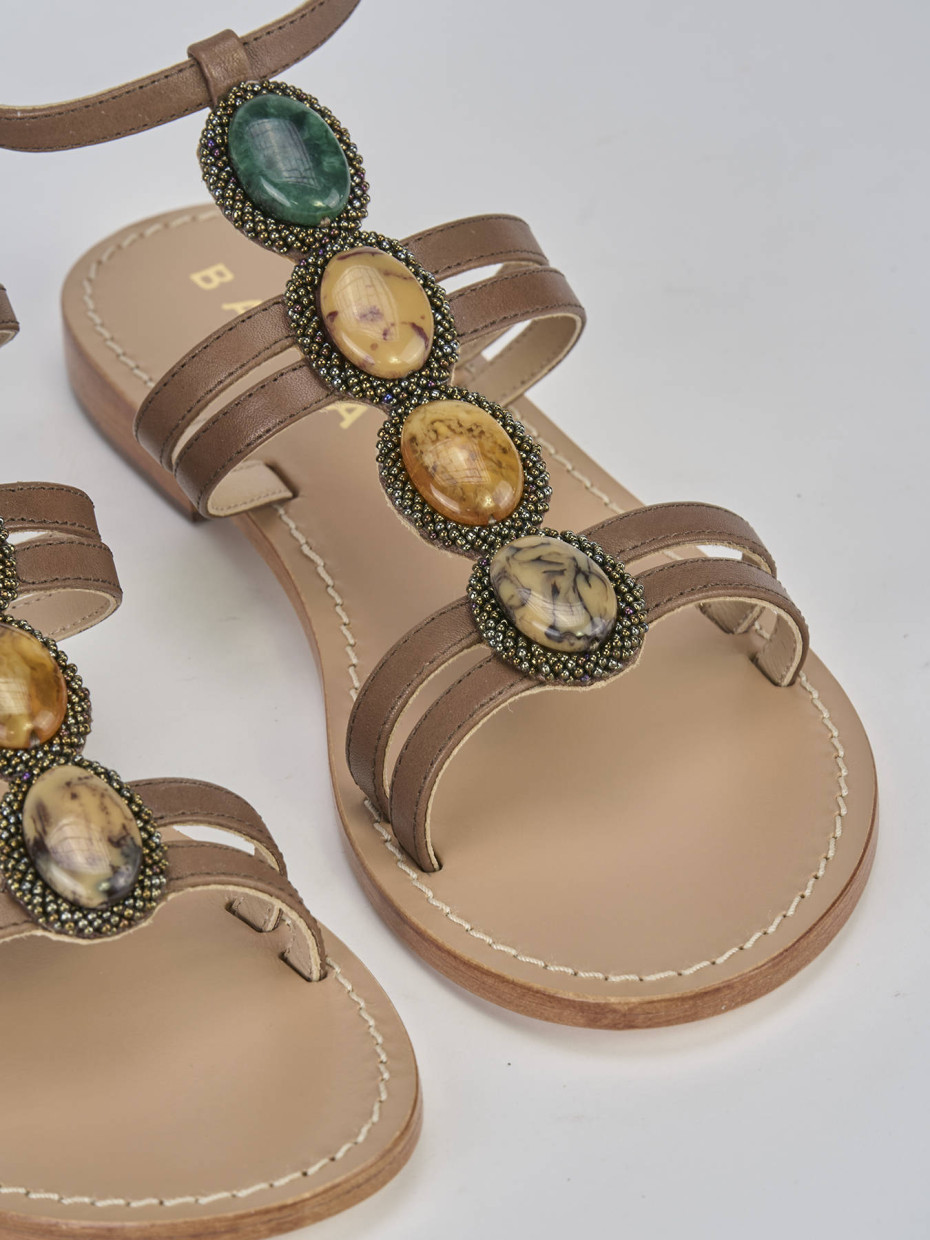 Sandali tacco 1cm pelle testa