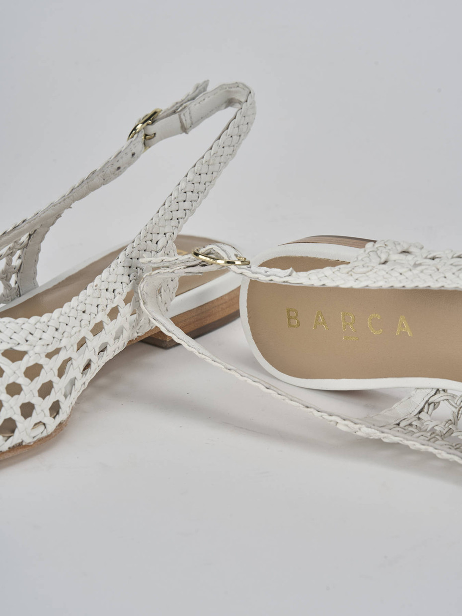 Ballerine tacco 1cm pelle bianco