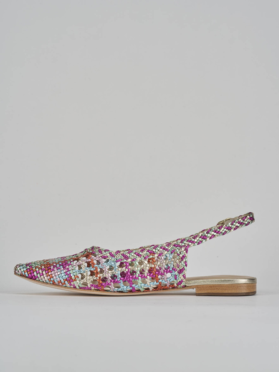 Ballerine tacco 6cm pelle multicolor
