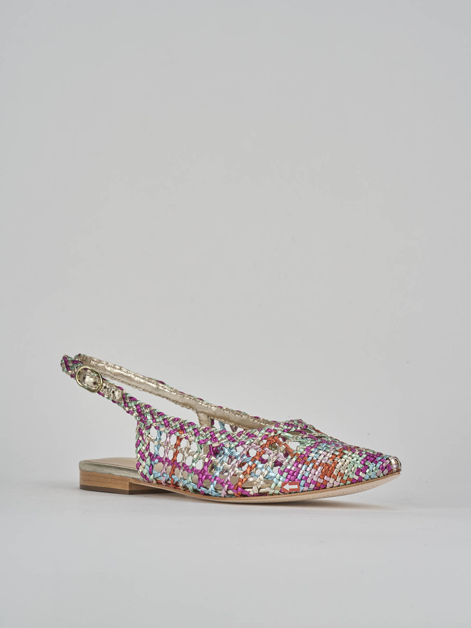 Ballerine tacco 6cm pelle multicolor