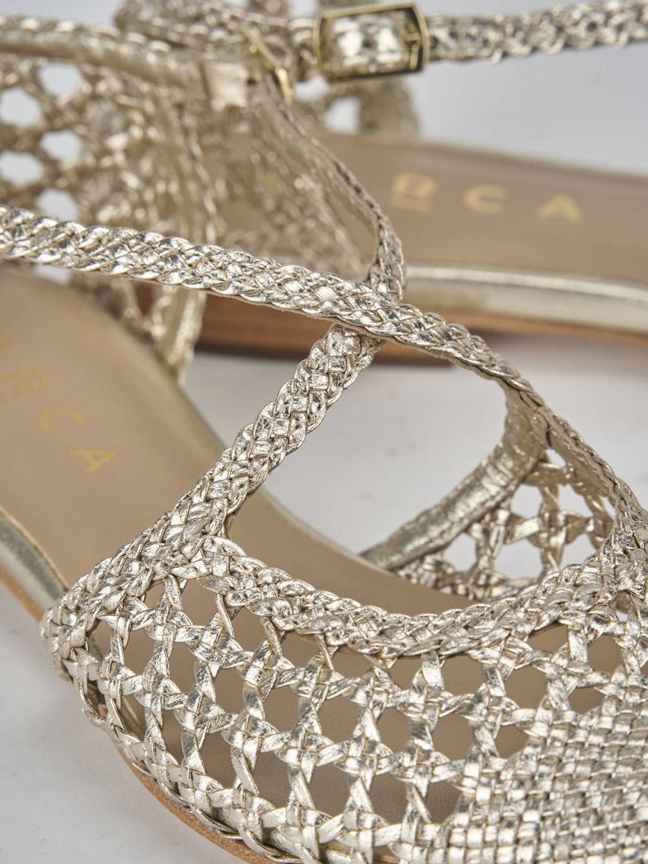 Ballerine tacco 1cm pelle oro