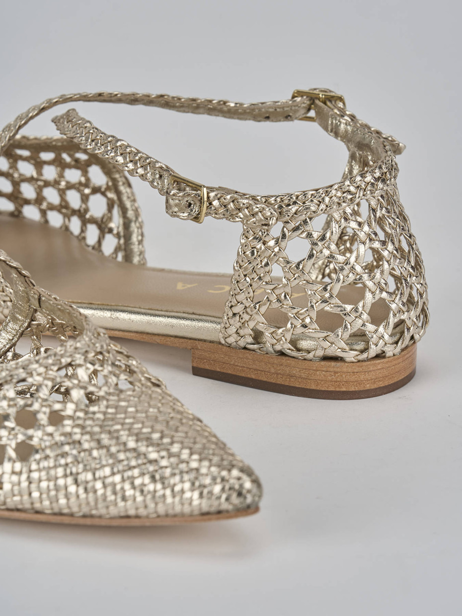 Ballerine tacco 1cm pelle oro