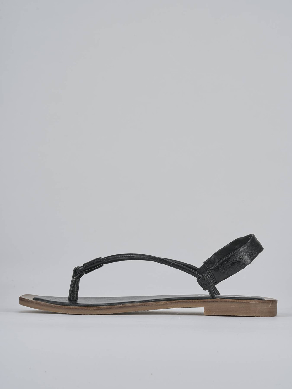 Sandali tacco 1cm pelle nero