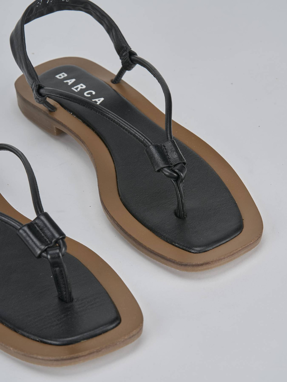 Sandali tacco 1cm pelle nero