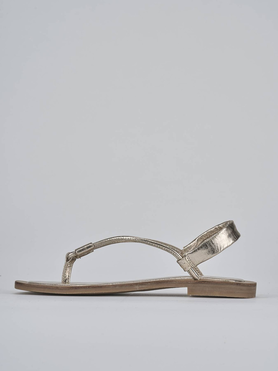 Sandali tacco 1cm pelle oro