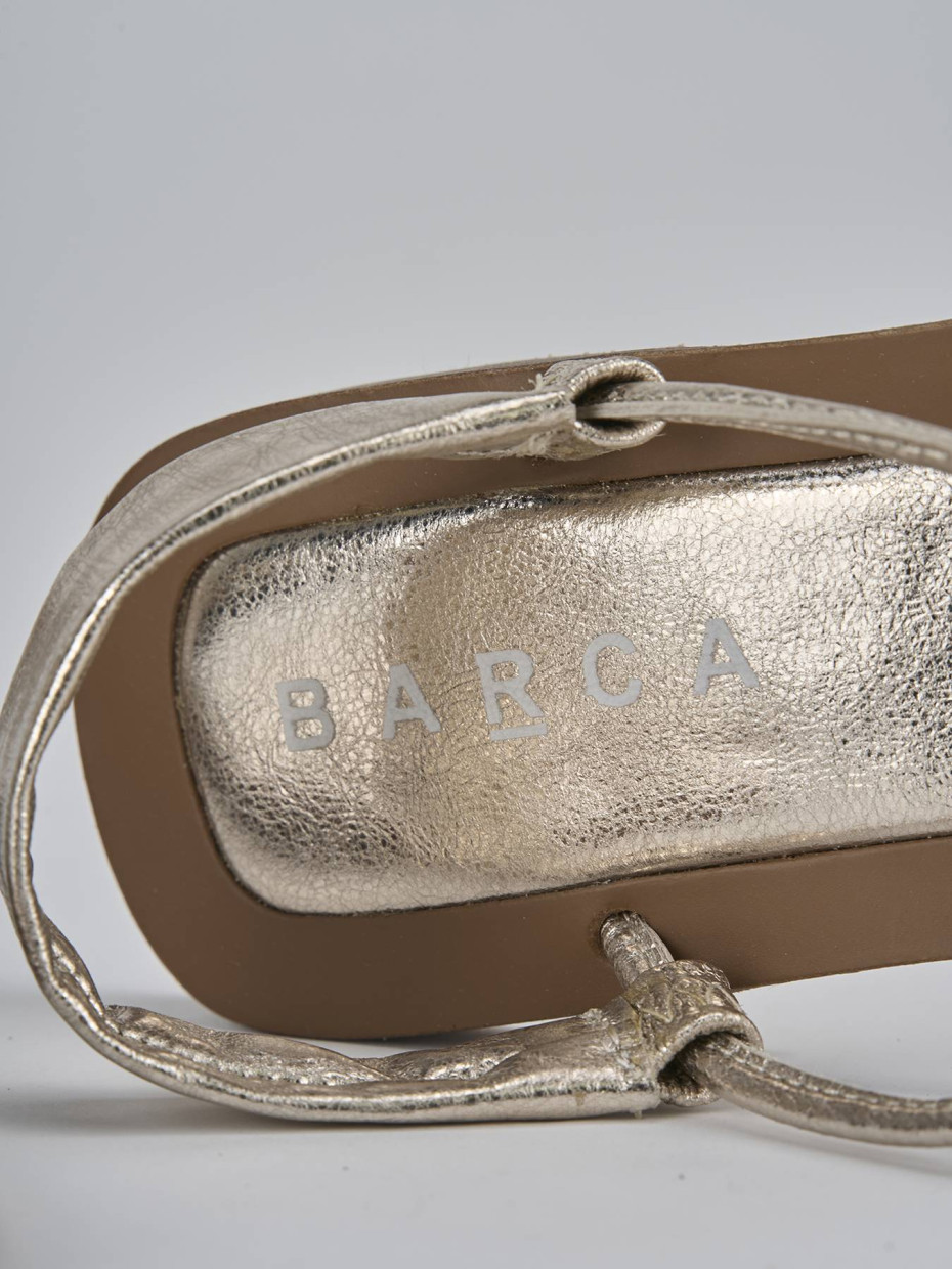 Sandali tacco 1cm pelle oro