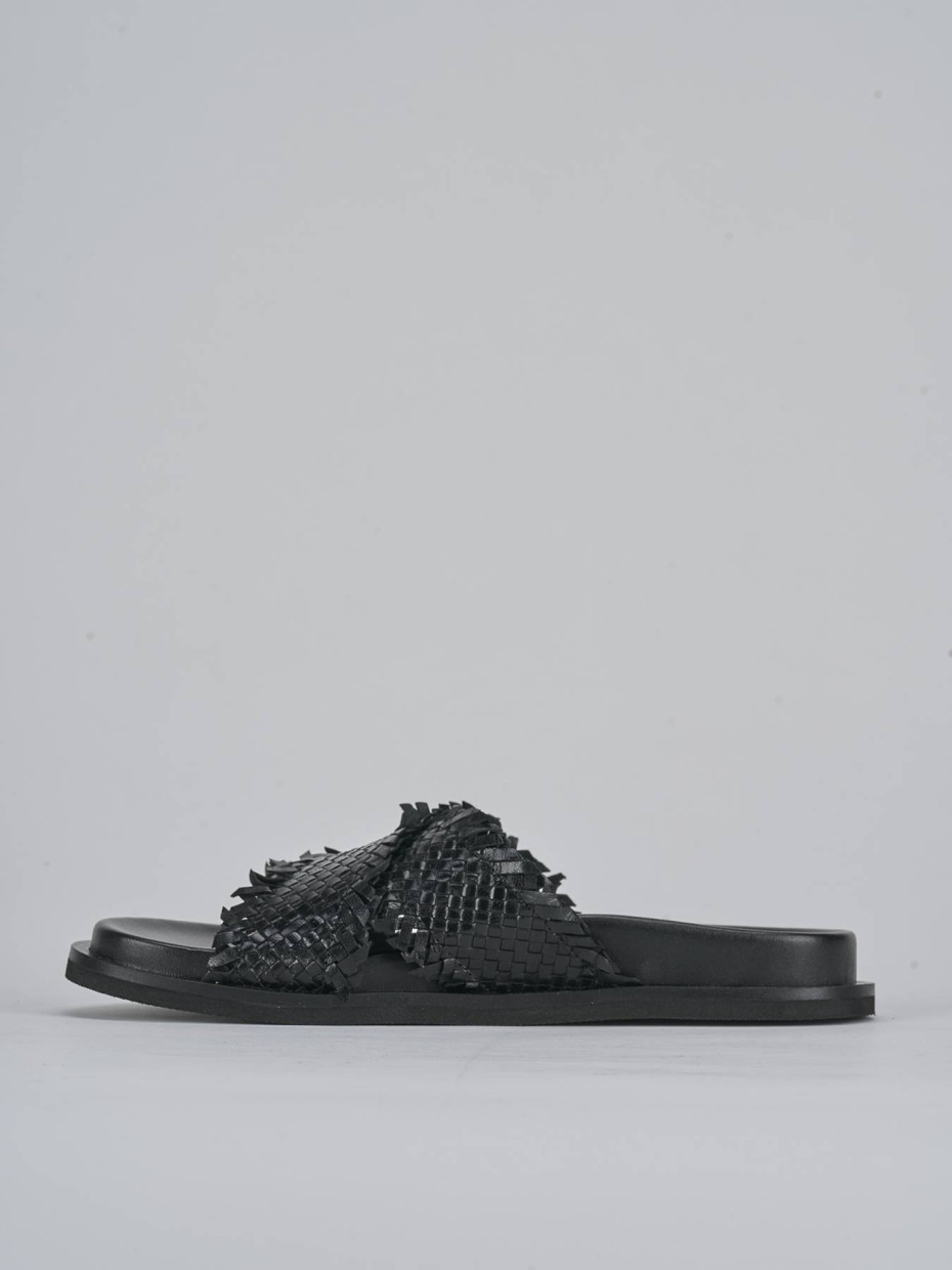 Ciabatte tacco 1cm pelle nero