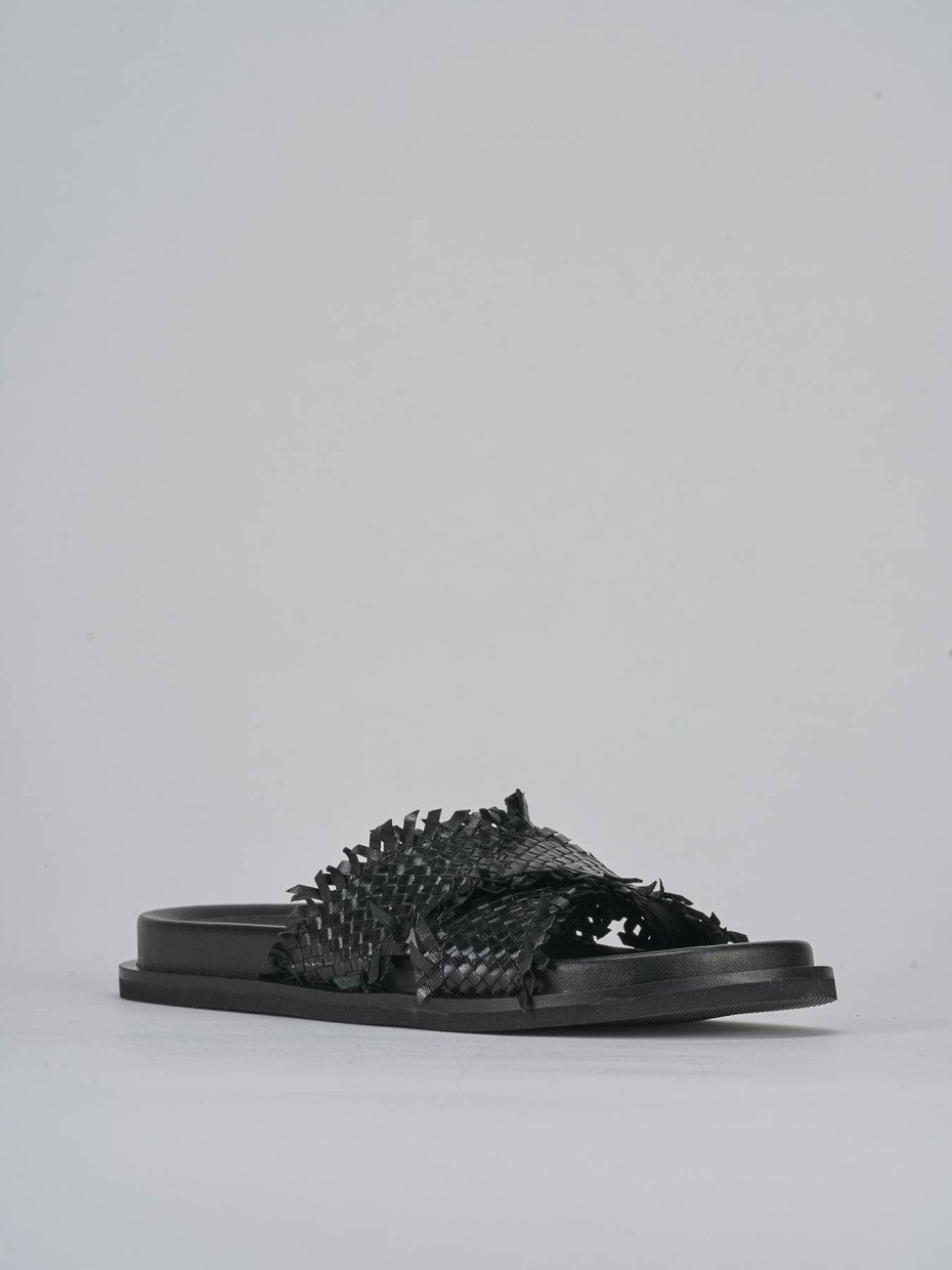 Ciabatte tacco 1cm pelle nero