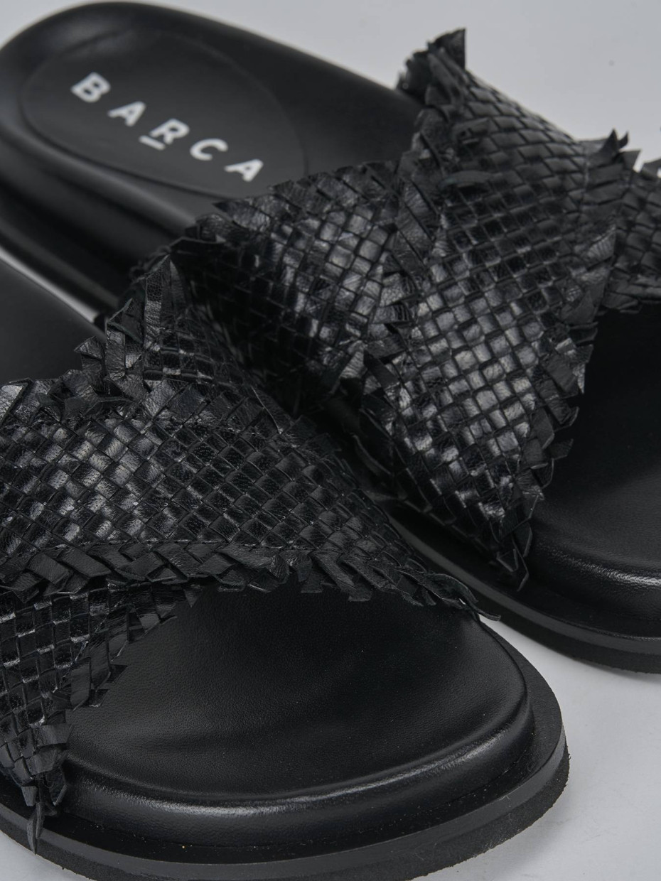 Ciabatte tacco 1cm pelle nero