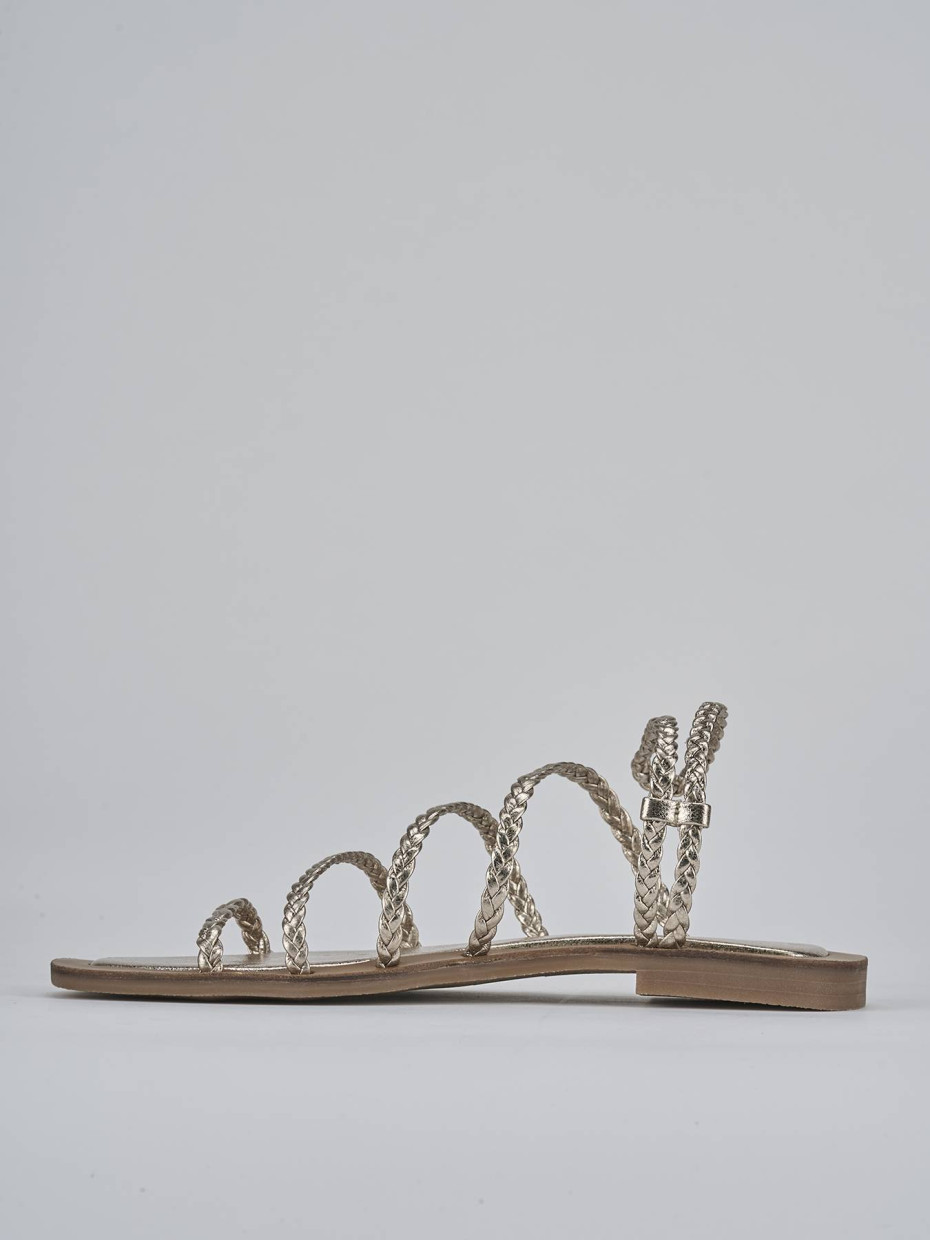 Sandali tacco 1cm pelle oro