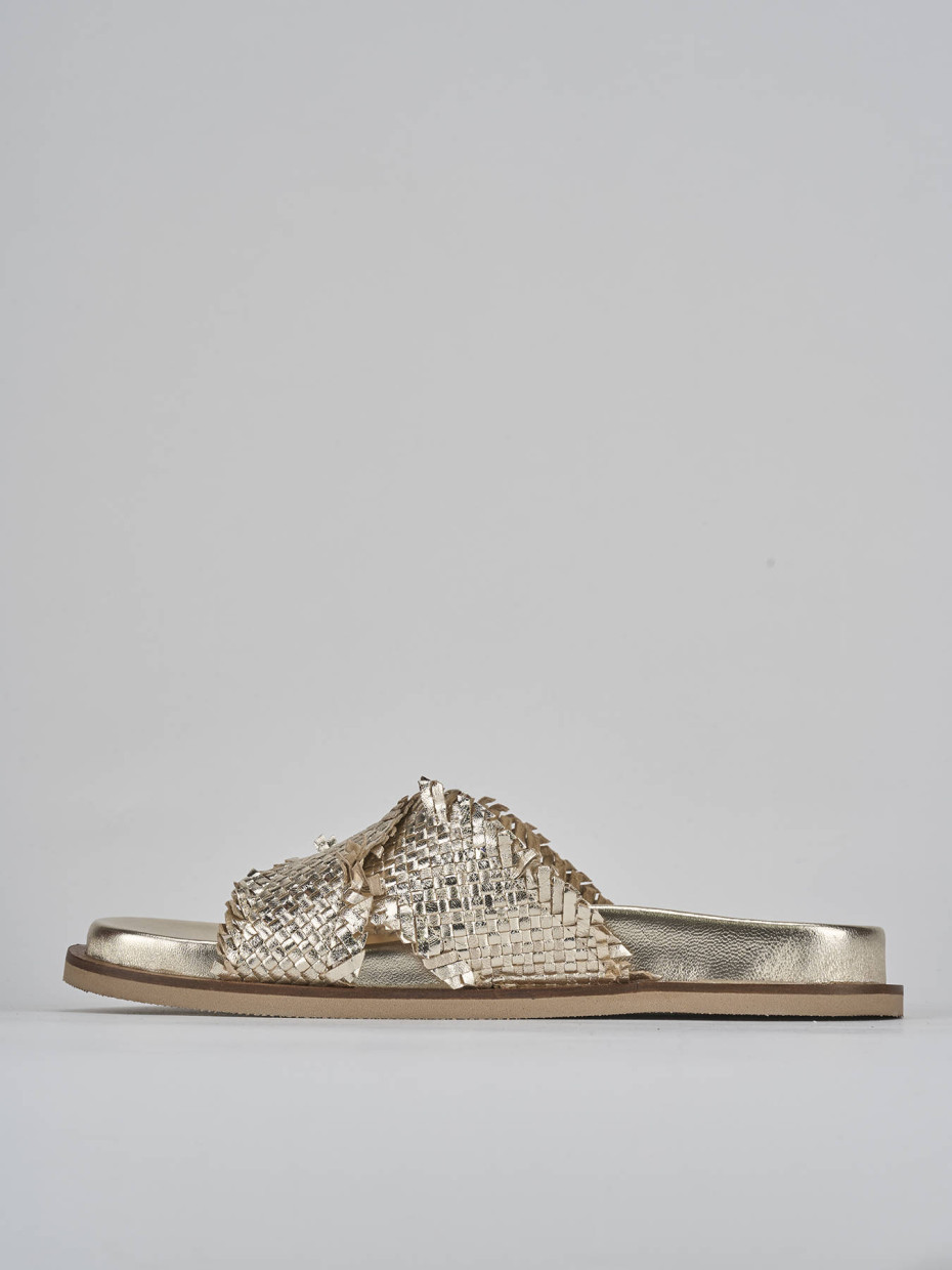 Ciabatte tacco 1cm pelle oro