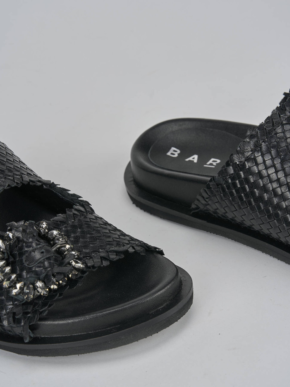 Ciabatte tacco 1cm pelle nero