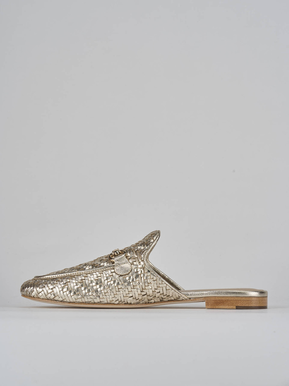Sabot tacco 1cm pelle oro