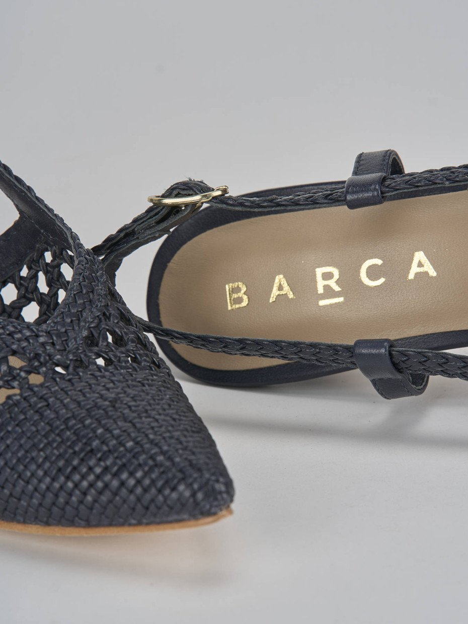 Décolleté e slingback tacco 5cm pelle blu