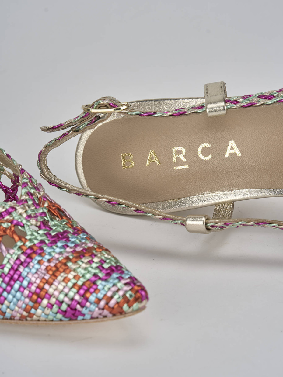 Décolleté e slingback tacco 5cm pelle multicolor