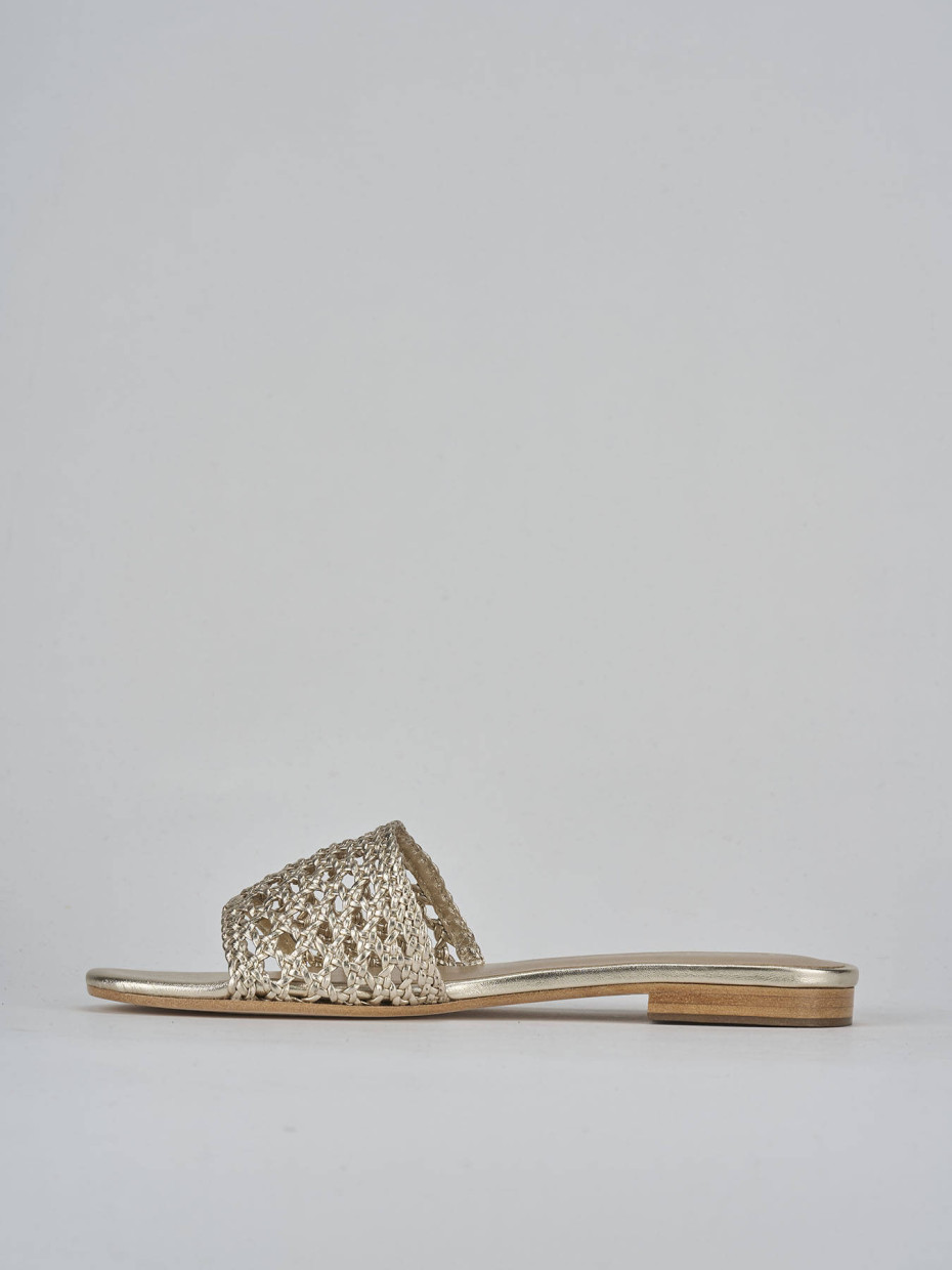 Ciabatte tacco 1cm pelle oro