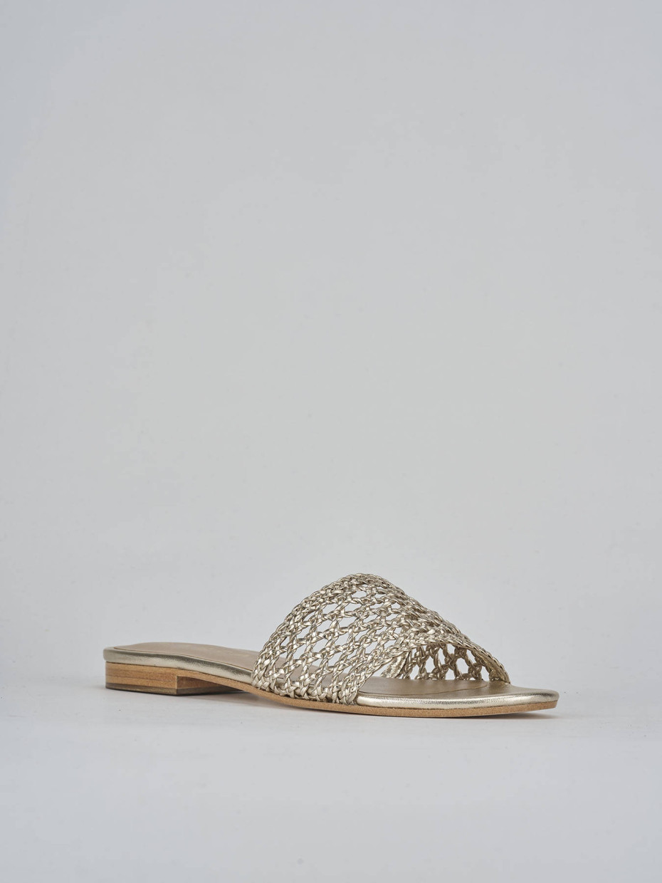 Ciabatte tacco 1cm pelle oro