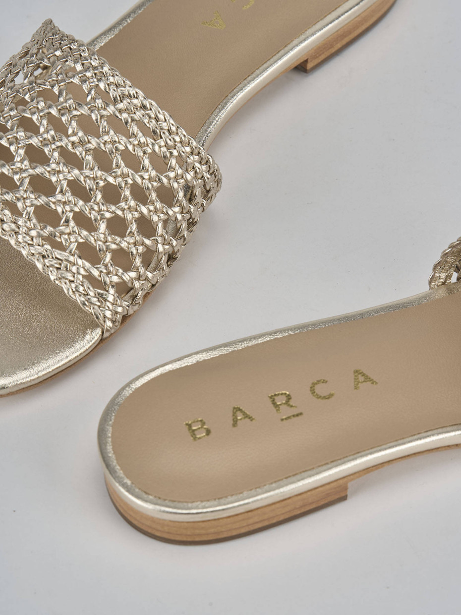 Ciabatte tacco 1cm pelle oro