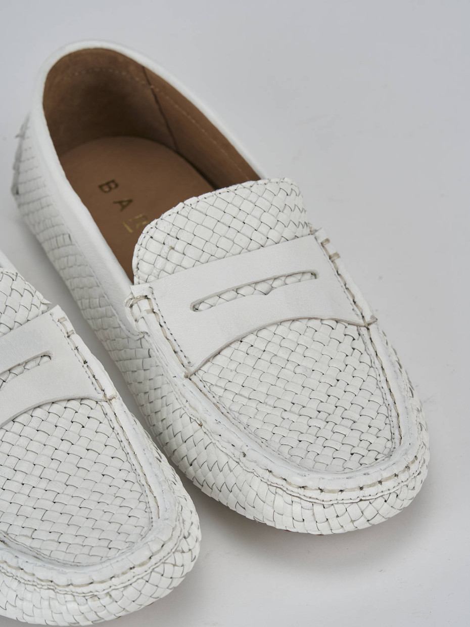 Mocassini tacco 1cm pelle bianco
