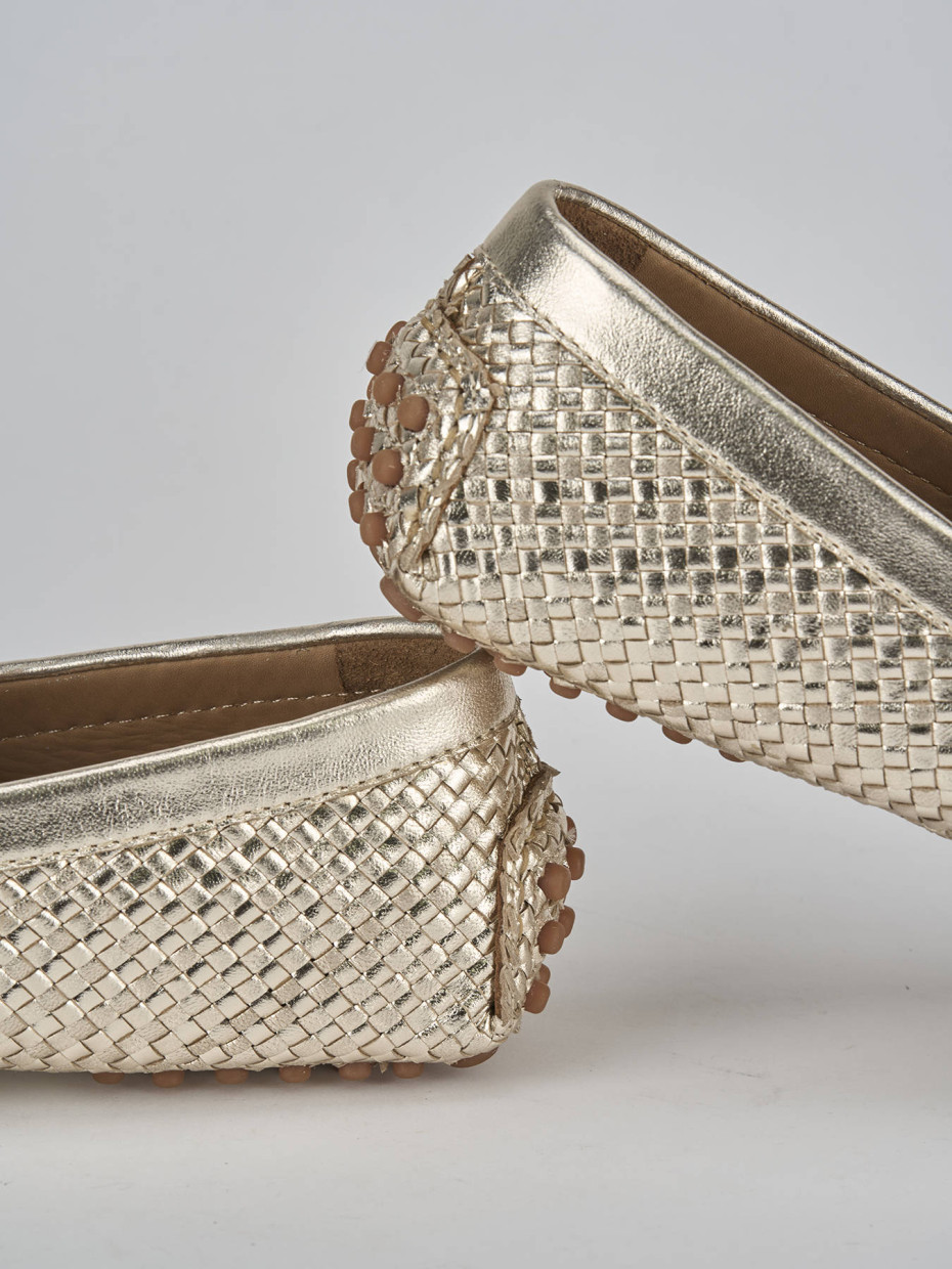 Mocassini tacco 1cm pelle oro