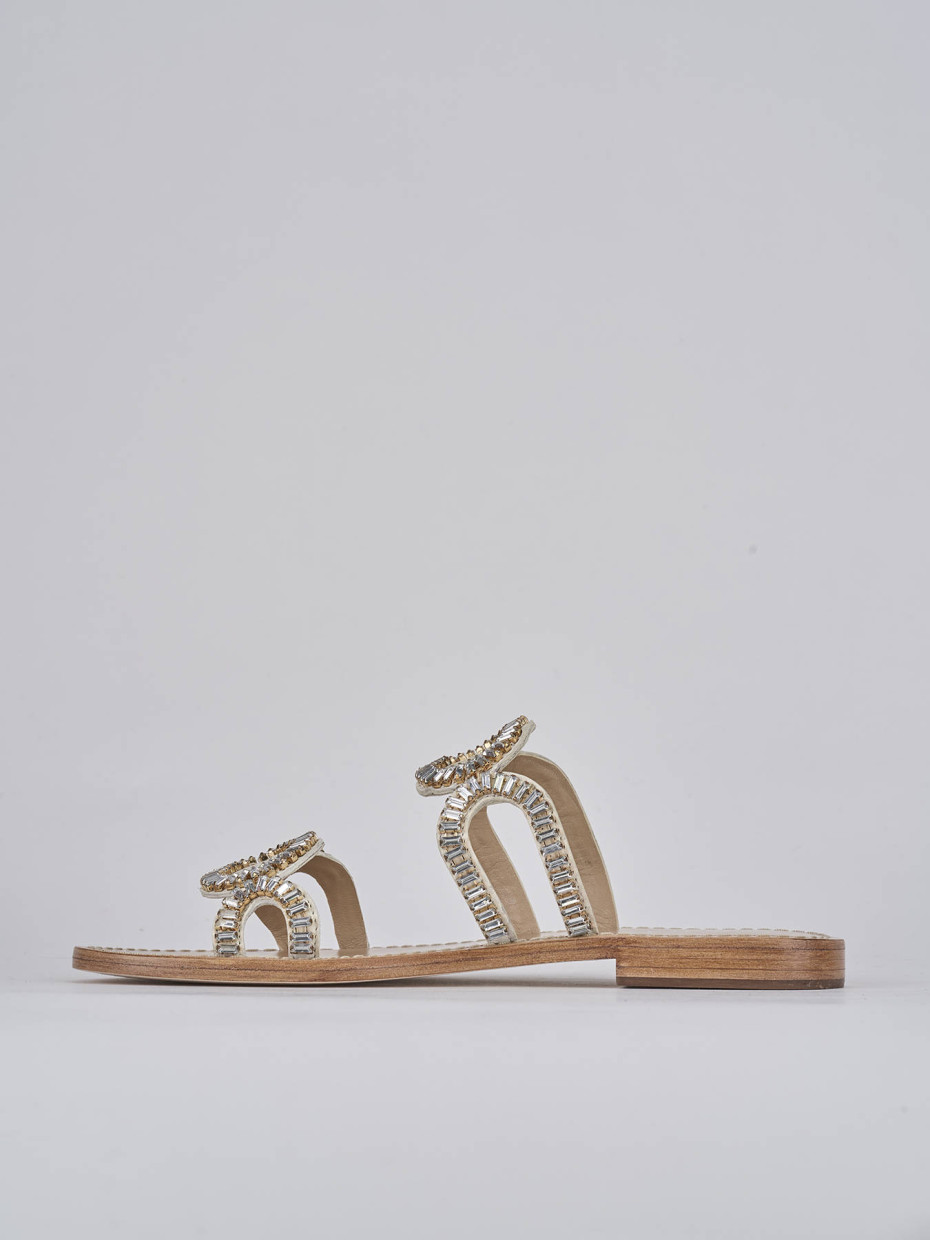 Ciabatte tacco 1cm pelle bianco