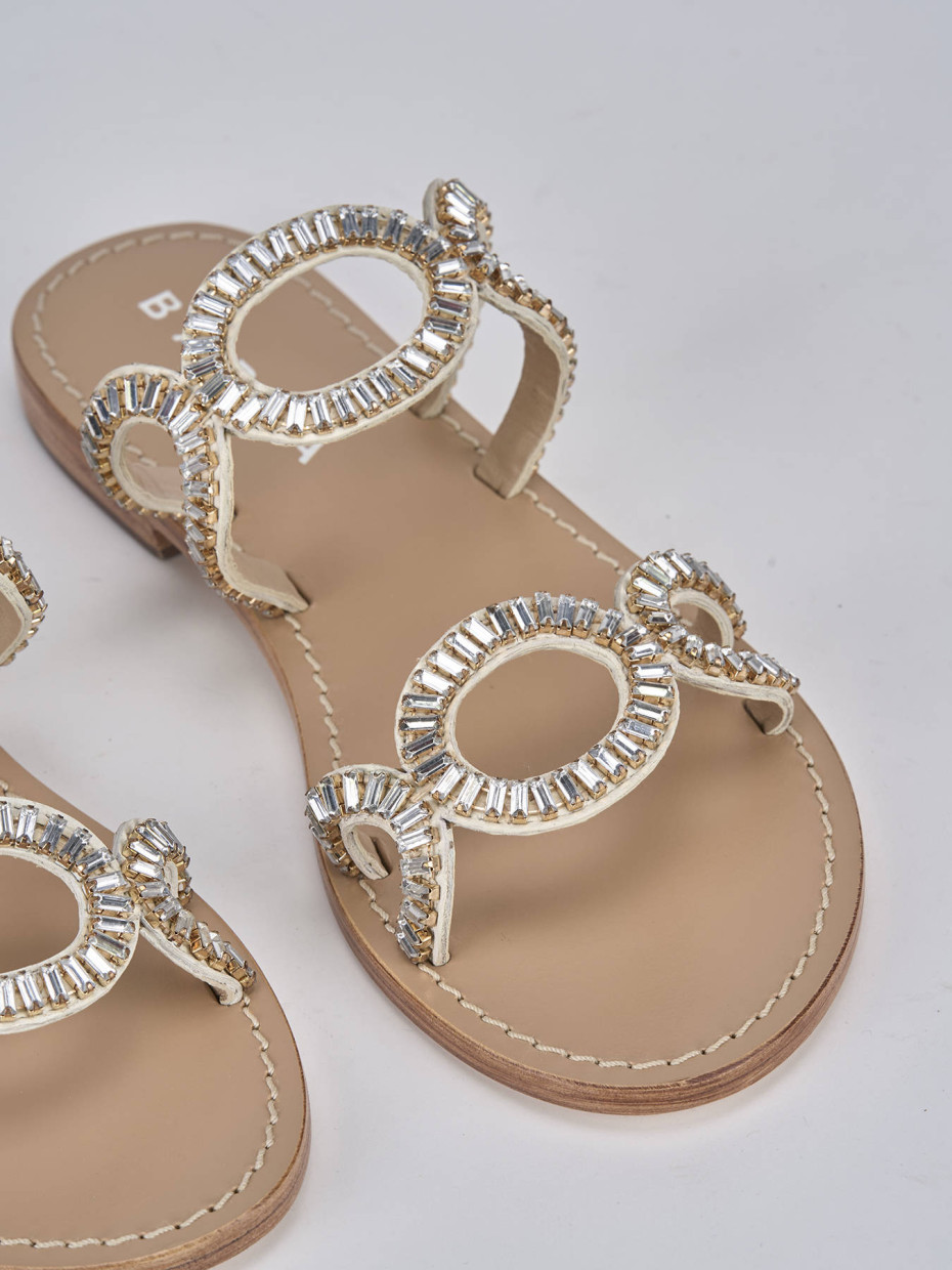 Ciabatte tacco 1cm pelle bianco