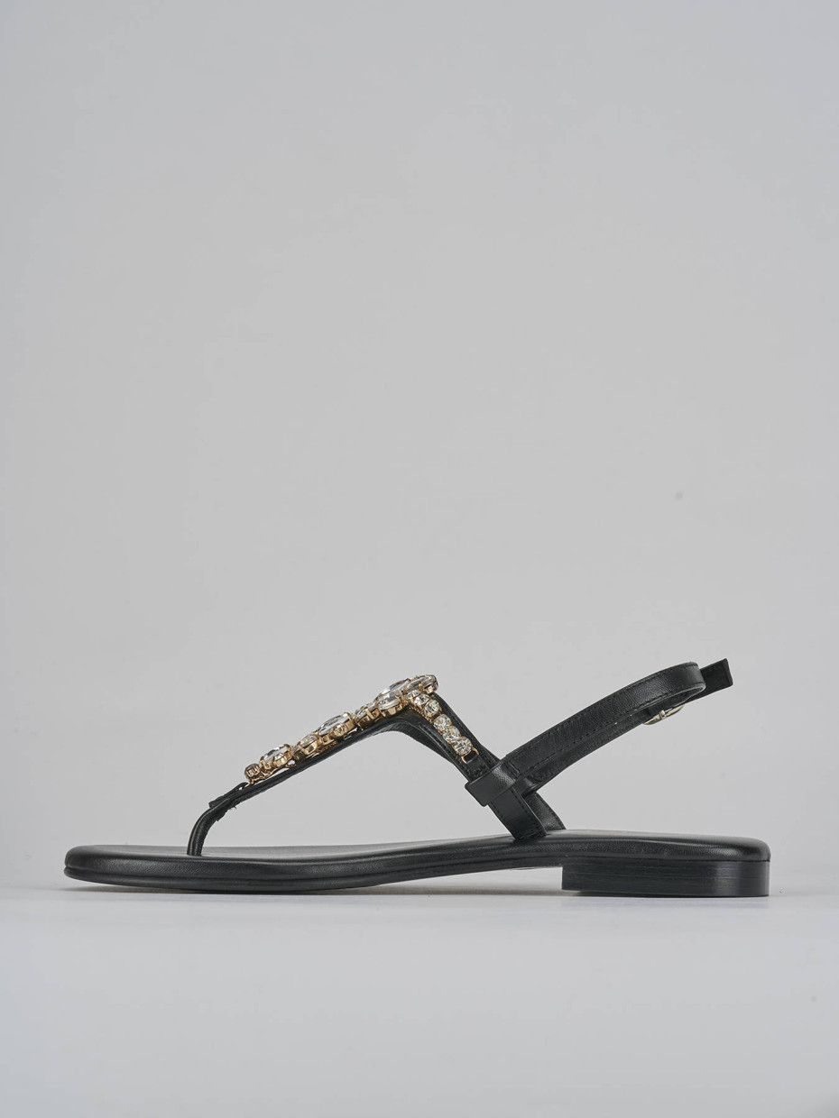 Sandali tacco 1cm pelle nero