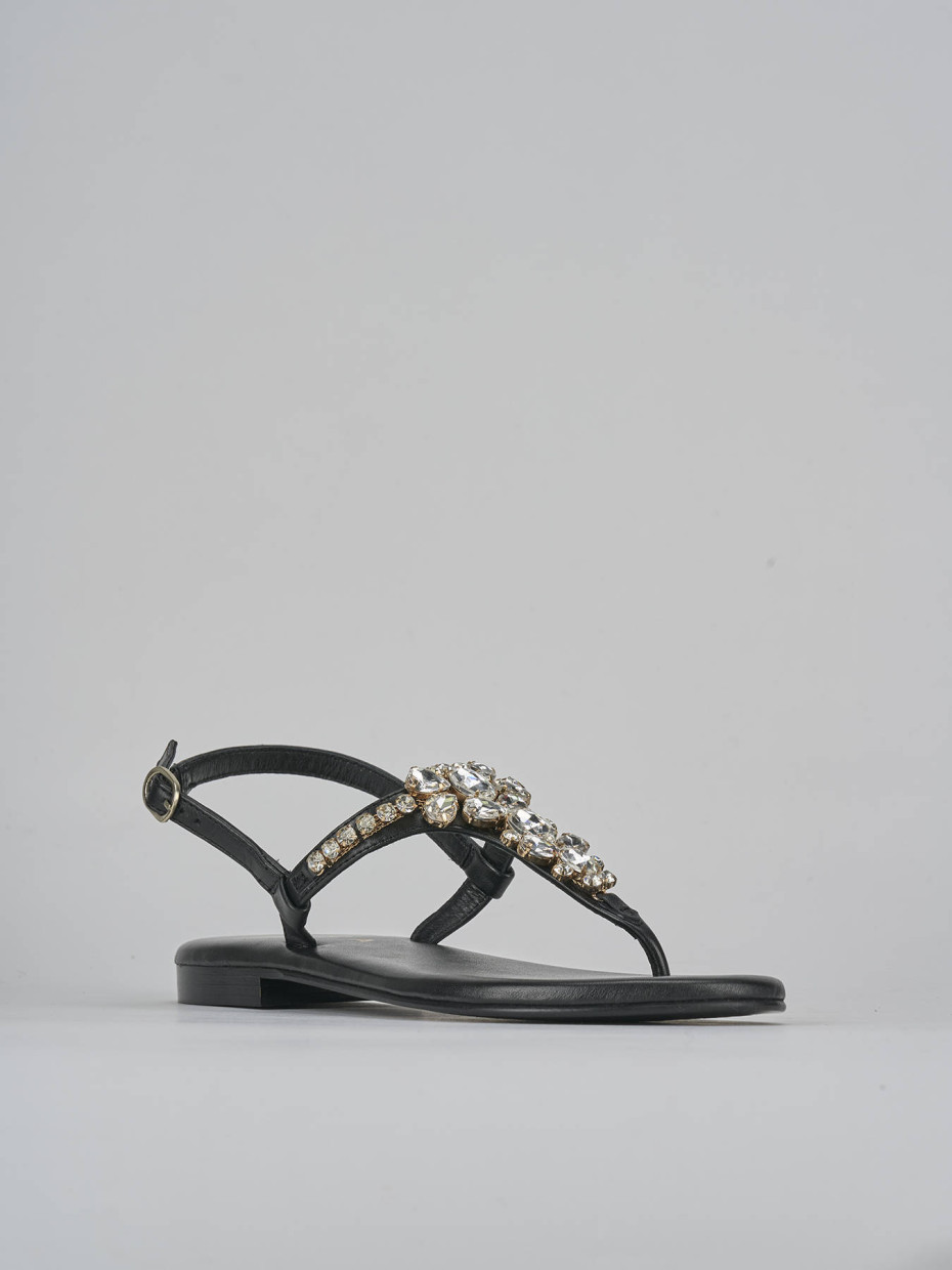 Sandali tacco 1cm pelle nero