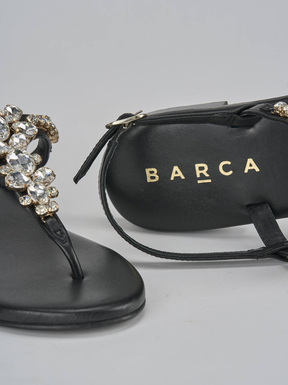 Sandali tacco 1cm pelle nero