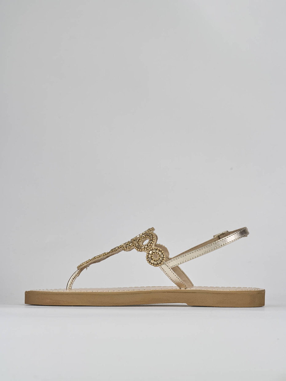 Sandali tacco 1cm pelle oro