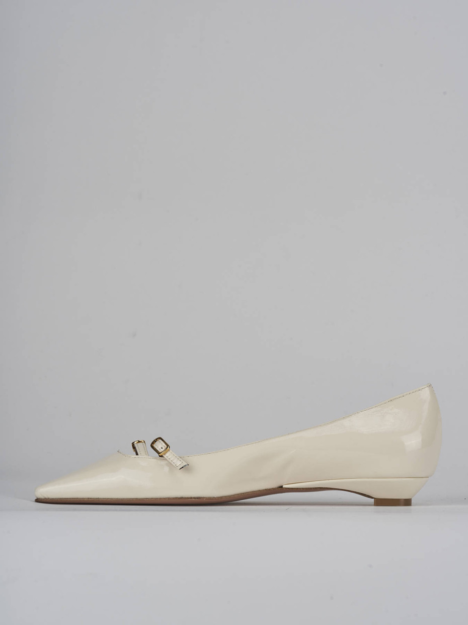 Ballerine tacco 2cm vernice bianco