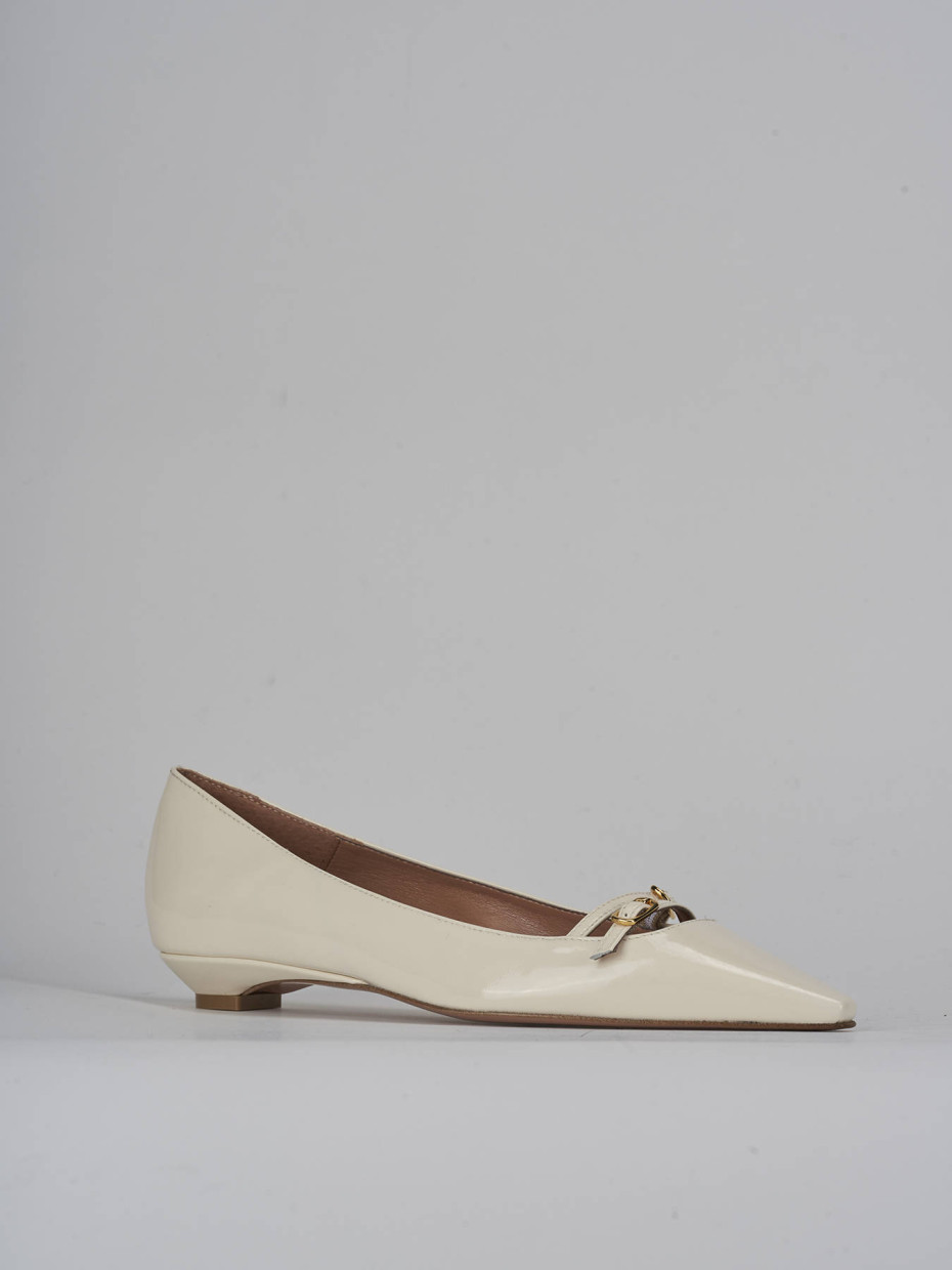 Ballerine tacco 2cm vernice bianco