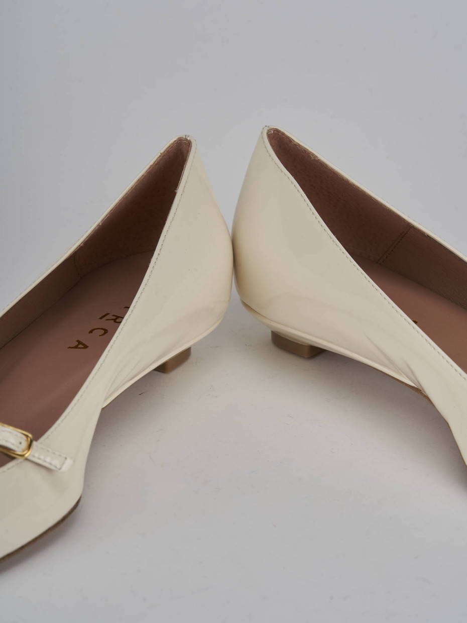 Ballerine tacco 2cm vernice bianco