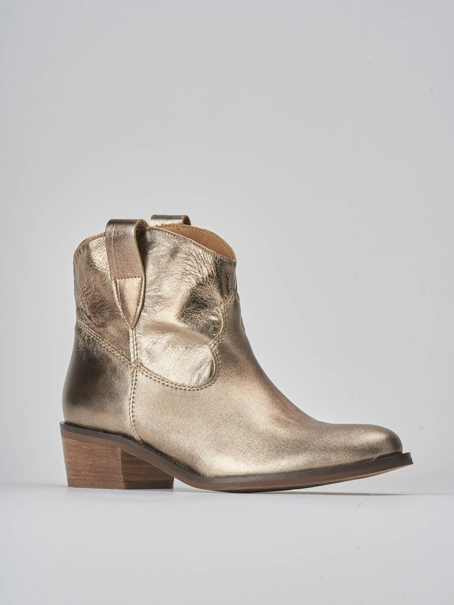 Stivaletti tacco 3cm pelle oro Barca Stores