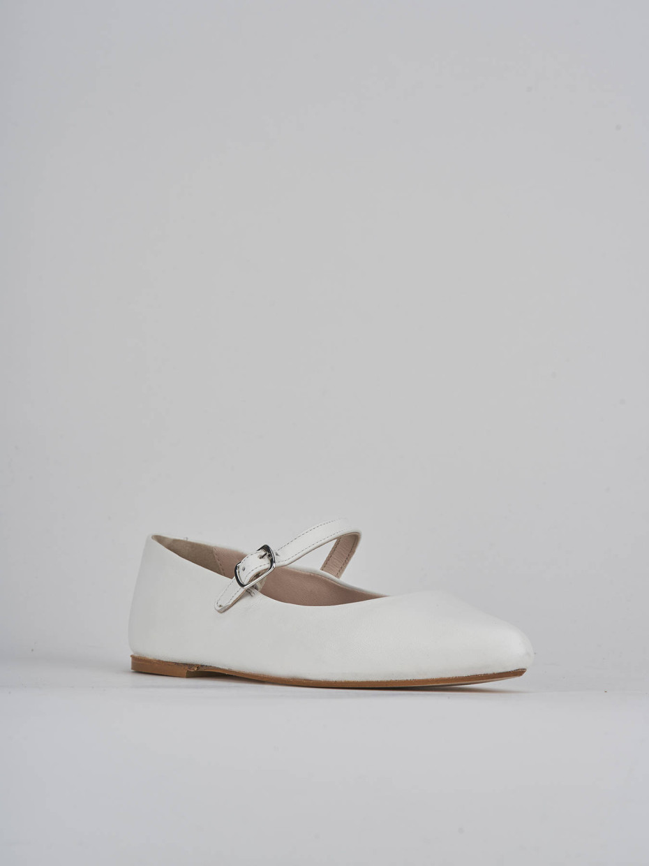 Ballerine tacco 1cm pelle bianco