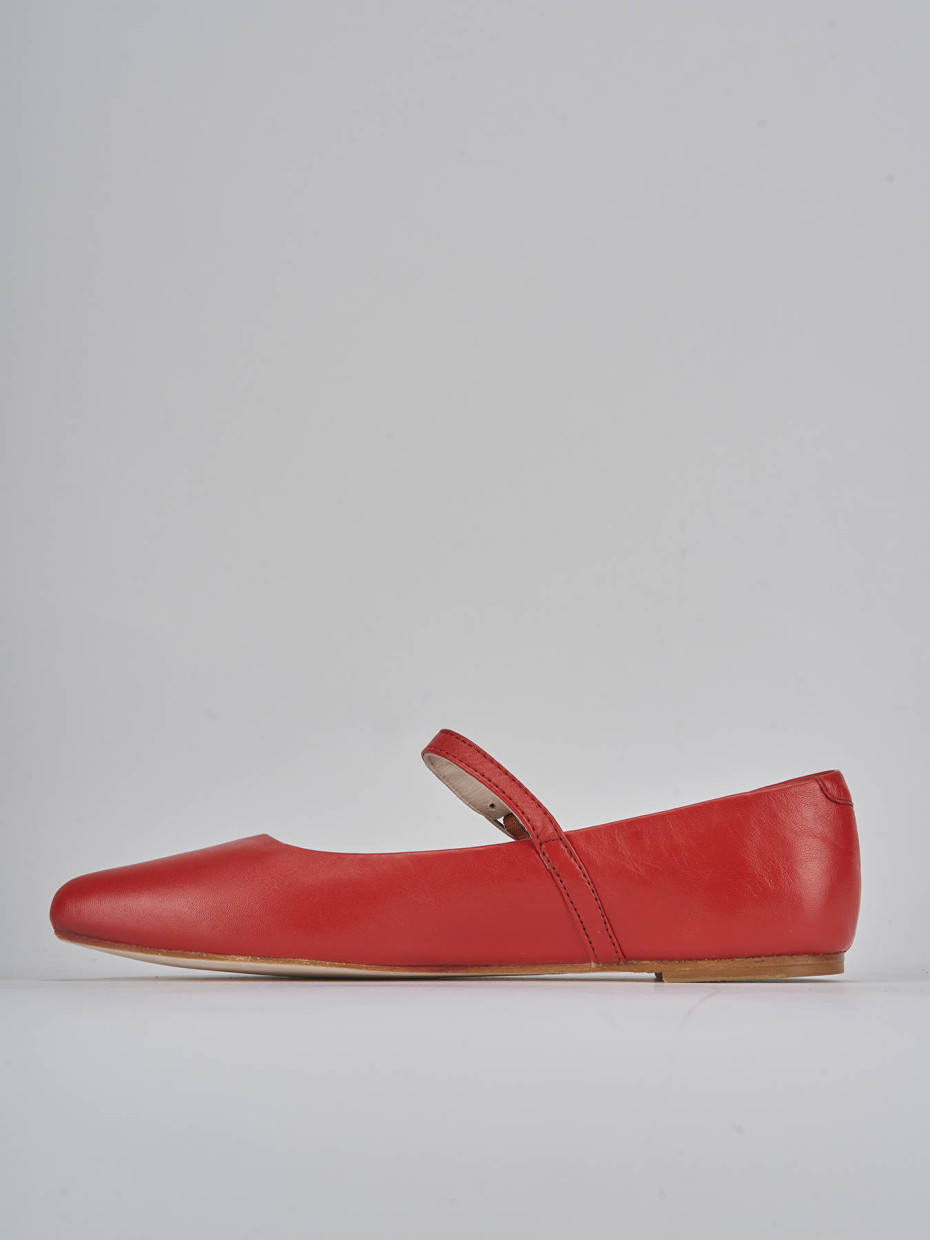 Ballerine tacco 1cm pelle rosso