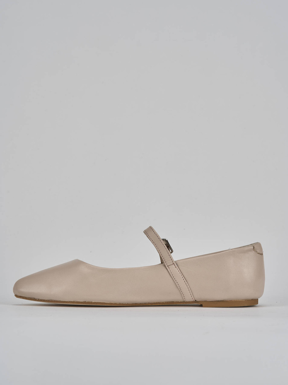 Ballerine tacco 1cm pelle rosa