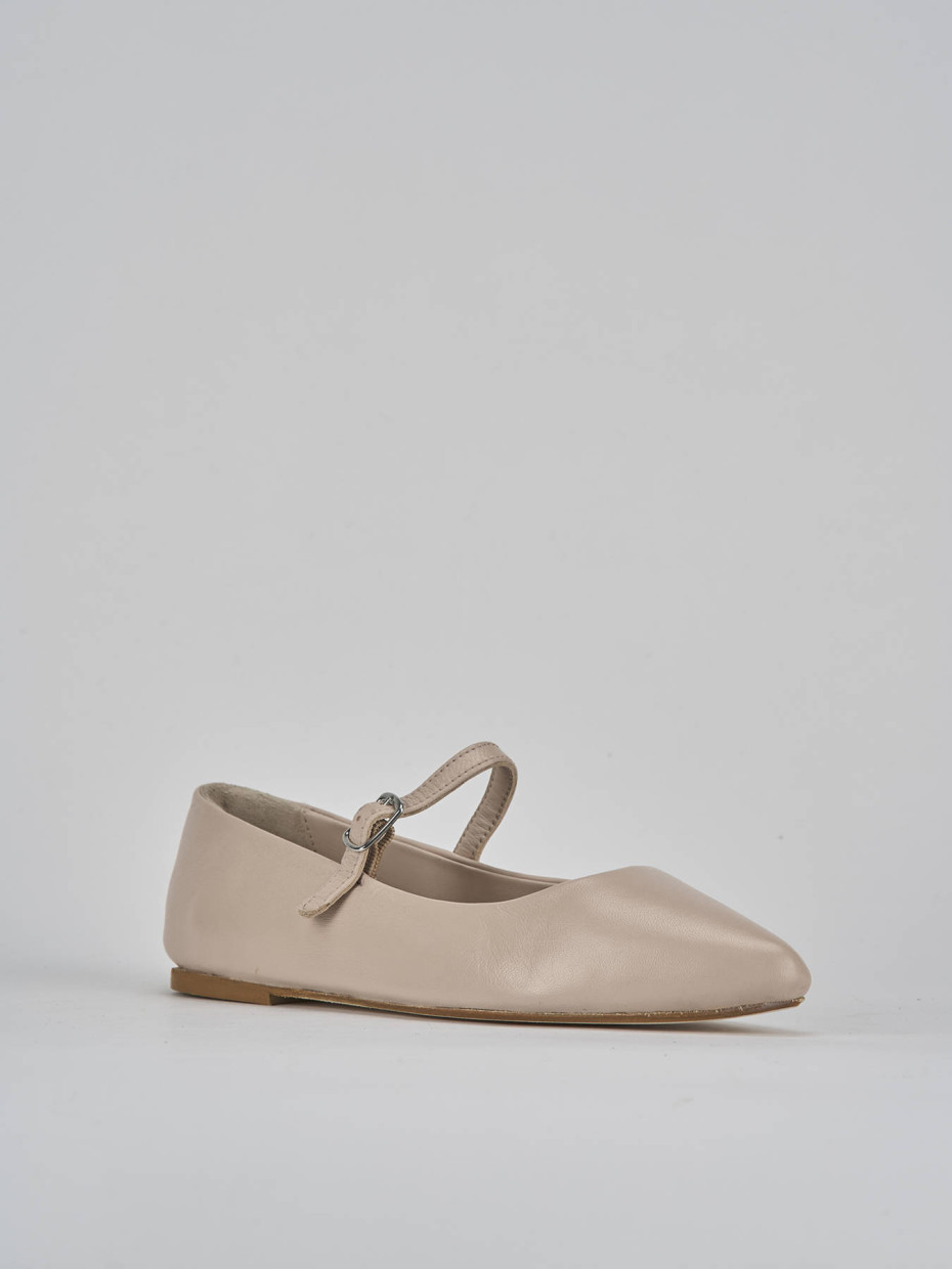 Ballerine tacco 1cm pelle rosa