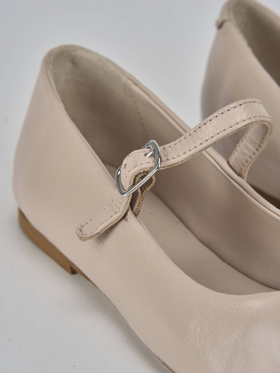 Ballerine tacco 1cm pelle rosa