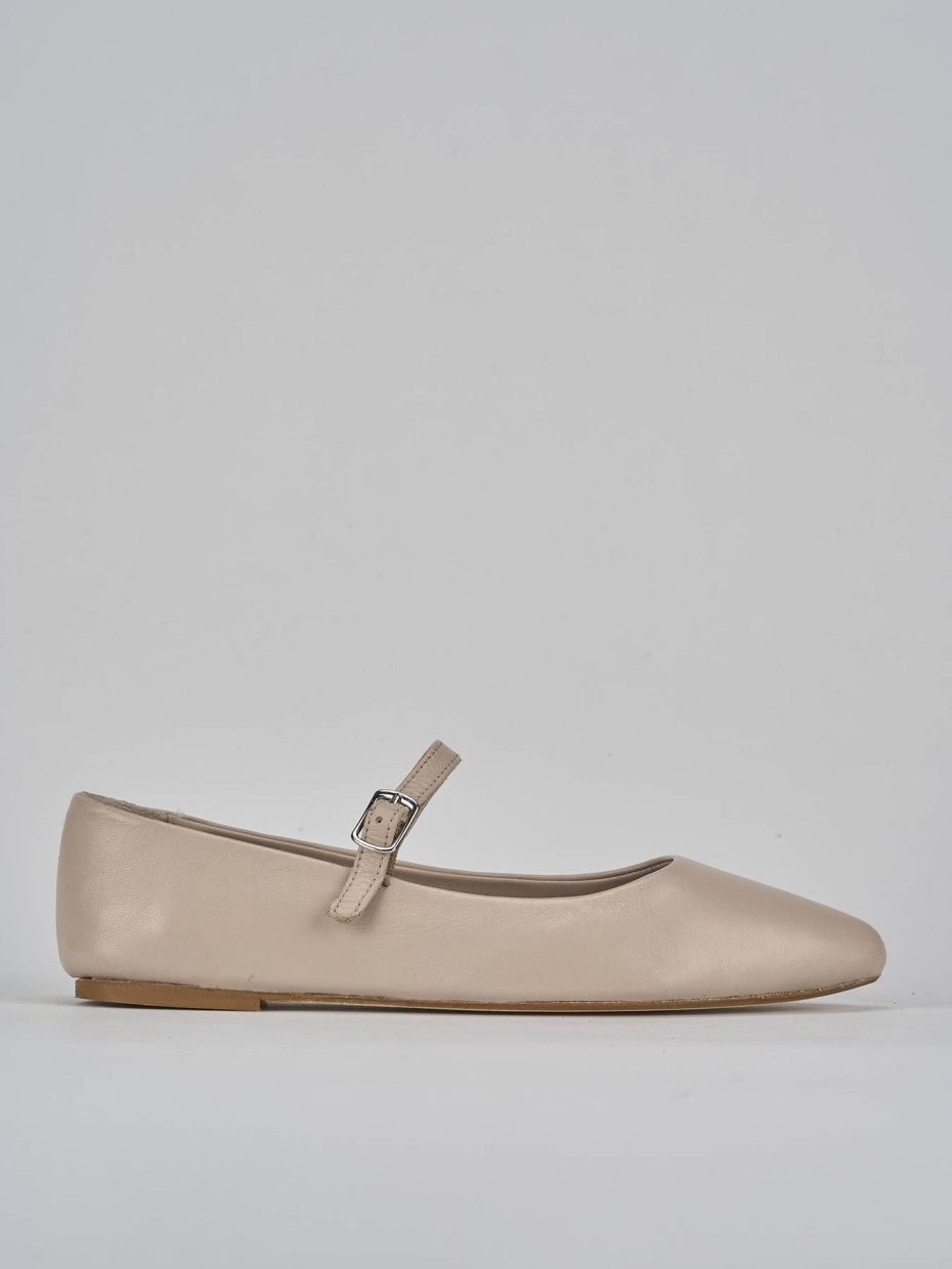 Ballerine tacco 1cm pelle rosa