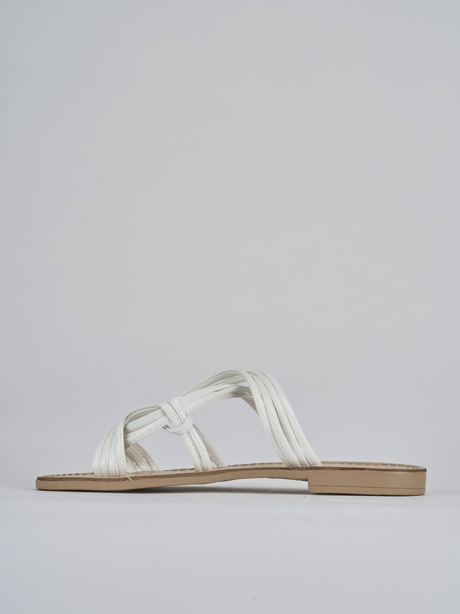 Ciabatta tacco 1 cm bianco pelle