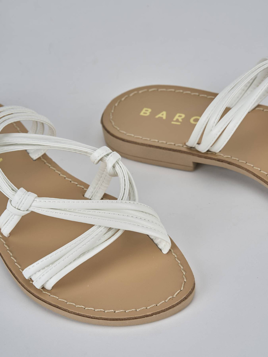 Ciabatta tacco 1 cm bianco pelle