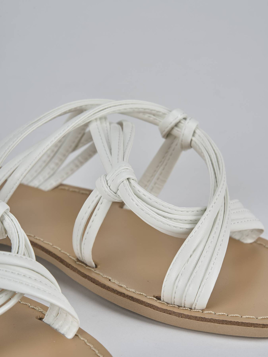 Ciabatta tacco 1 cm bianco pelle