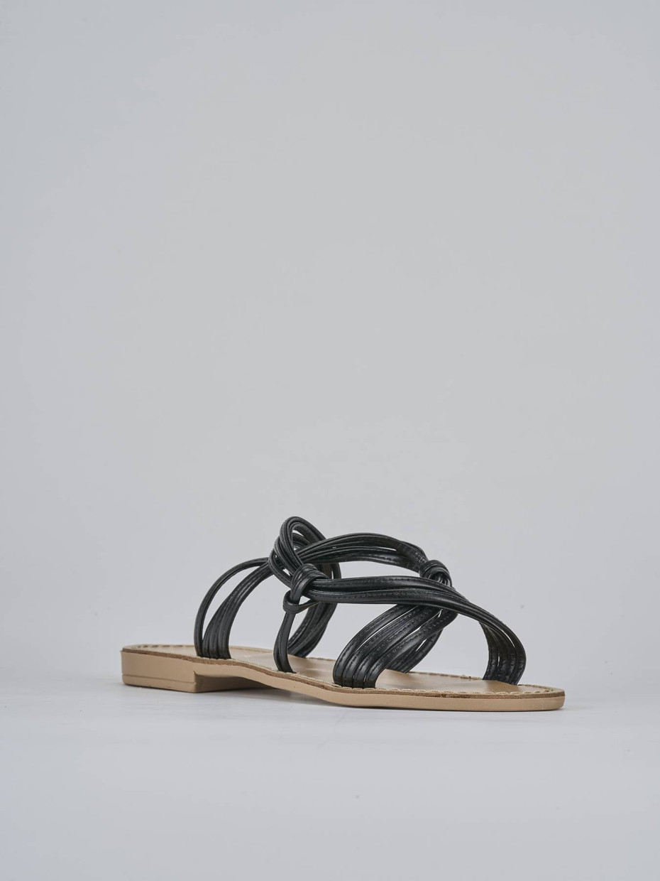 Ciabatta tacco 1 cm nero pelle